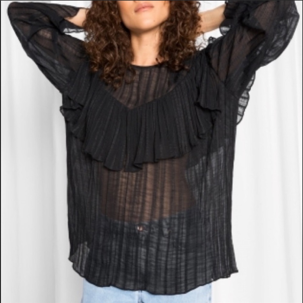 ❌SOLD❌ & Other Stories Frill Sheer Ruffle Top